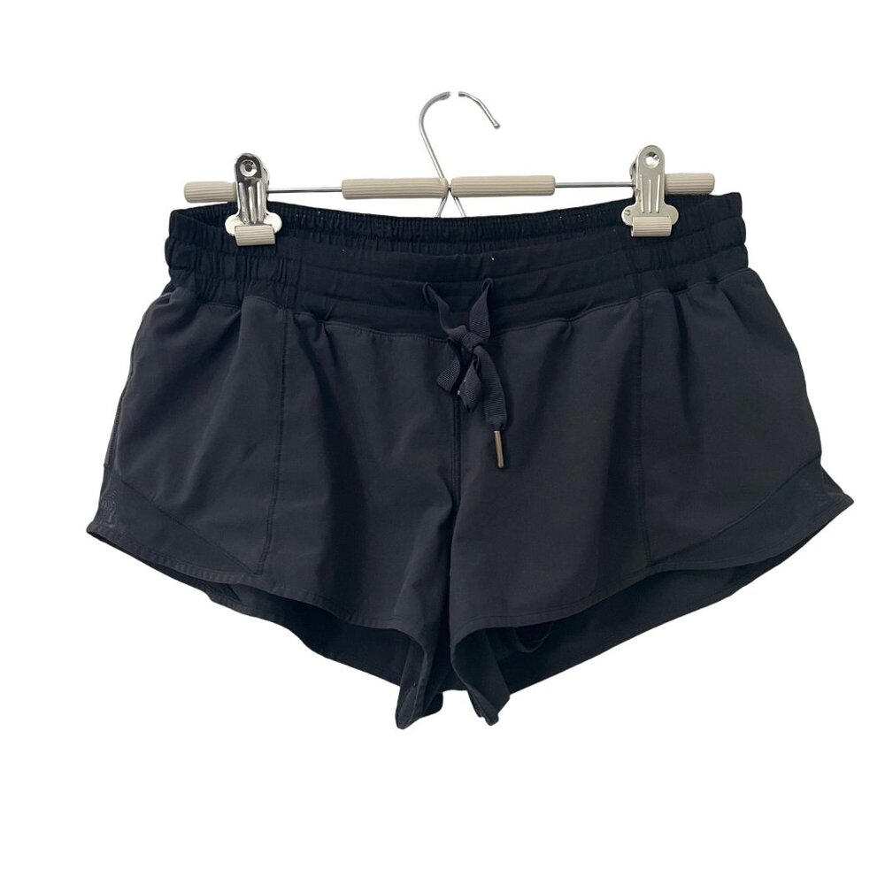 Lululemon Black Lined Running Athletic Shorts Womens Size 10